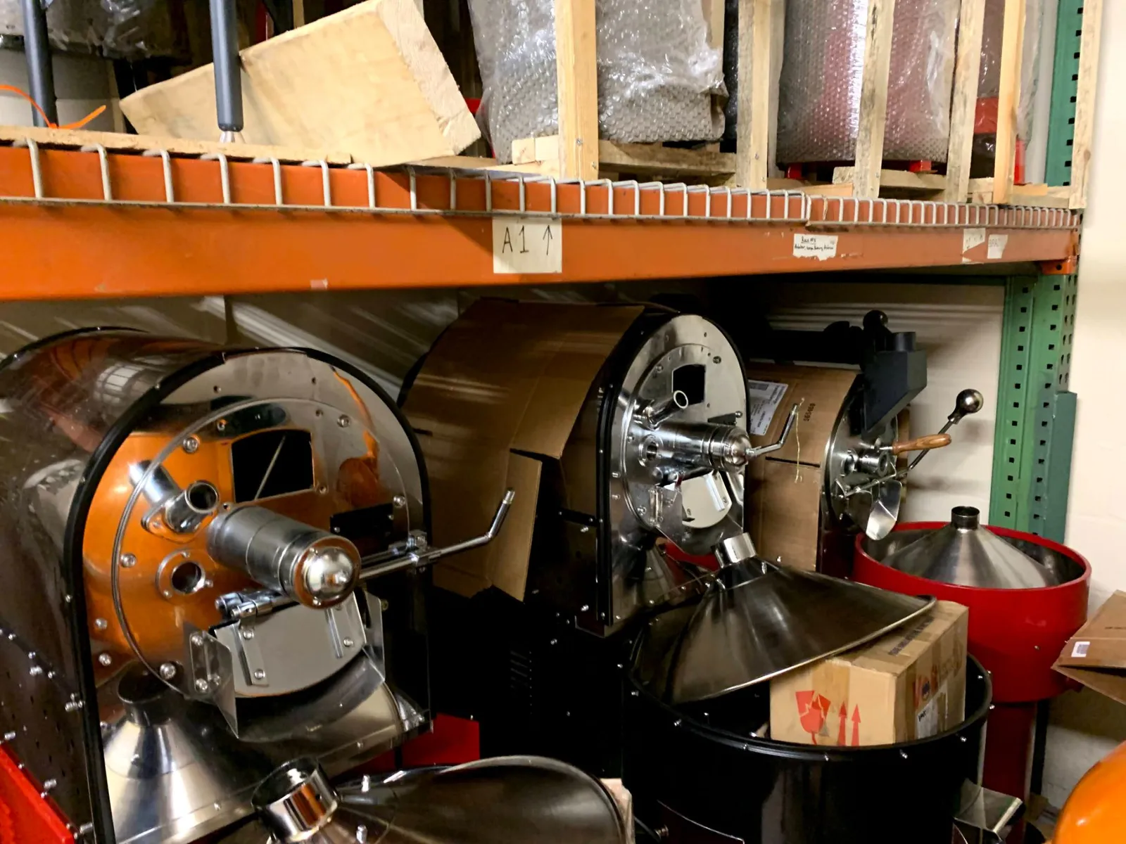 Fabricated roaster bodies in storage at the Clearwater shop